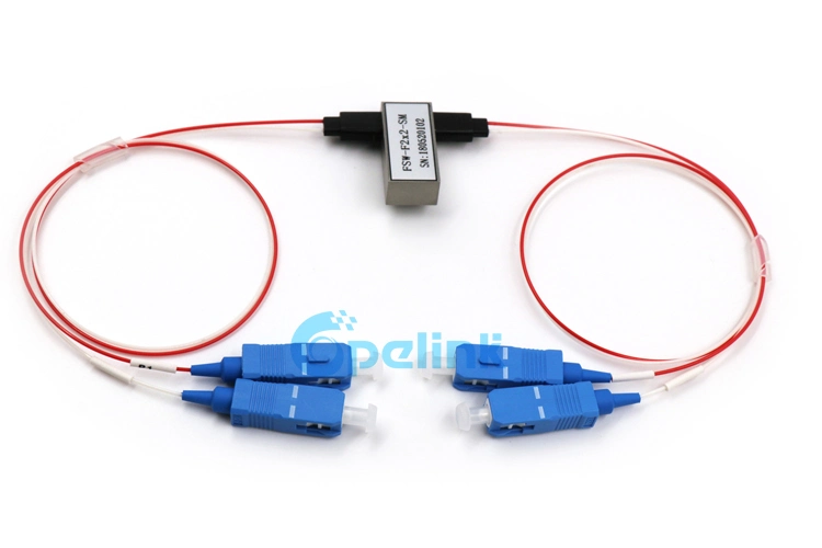 2X2 0.9mm Optical Cable SC/PC Mechanical Optical Switch for Fiber Test System